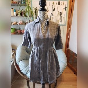 Grey Denim look down button top